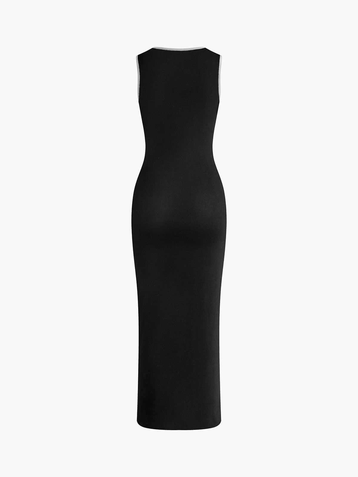 Slim Fit Contrast Binding Sweater Dress-Massicos