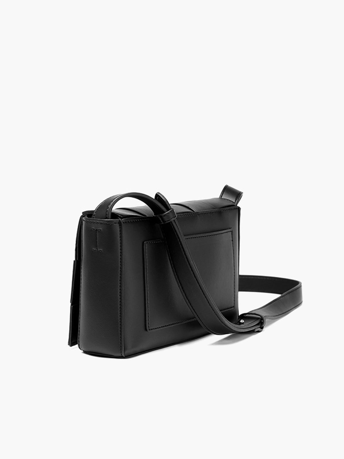 Black Woven Crossbody Bag-Massicos