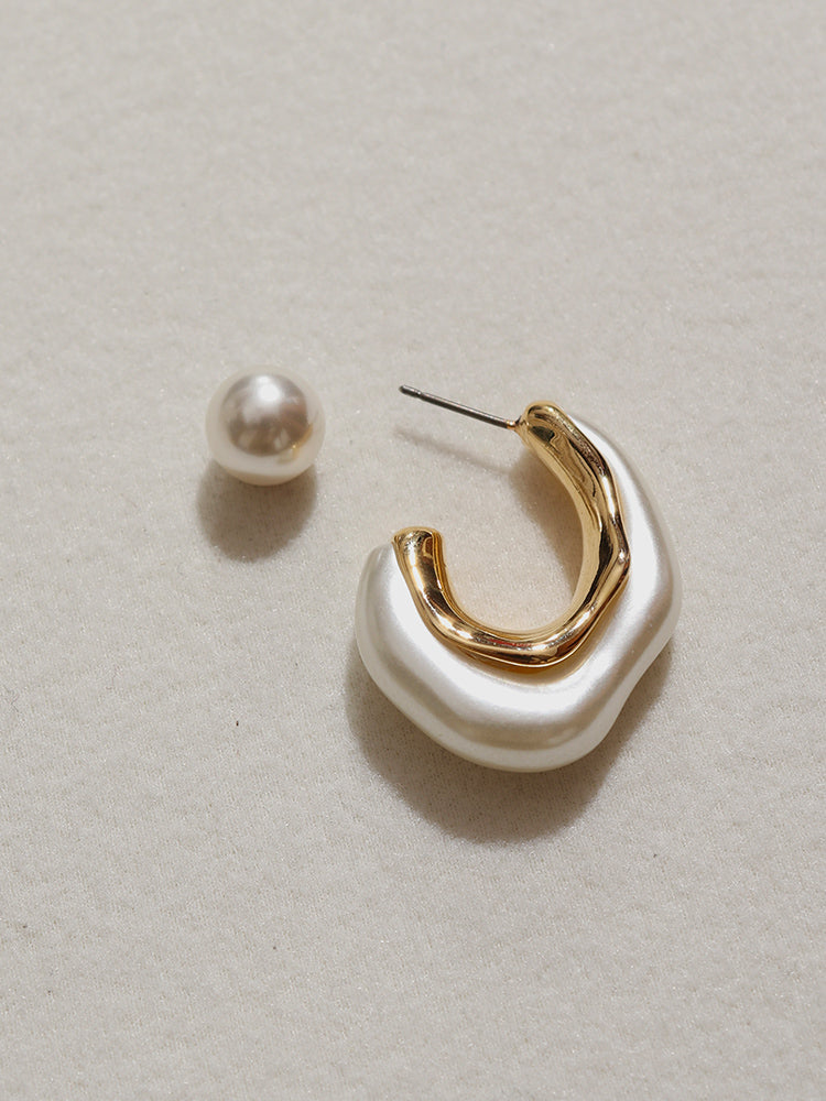 Silver Needle Pearl Earrings-Massicos