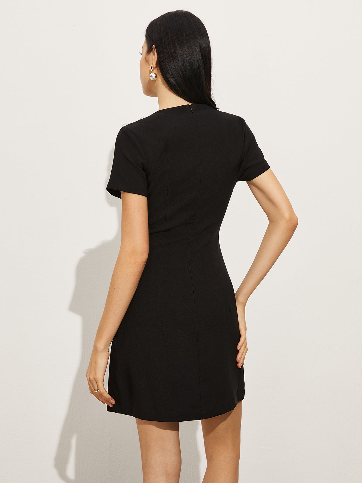 Bow Side Split Short Dress-Massicos