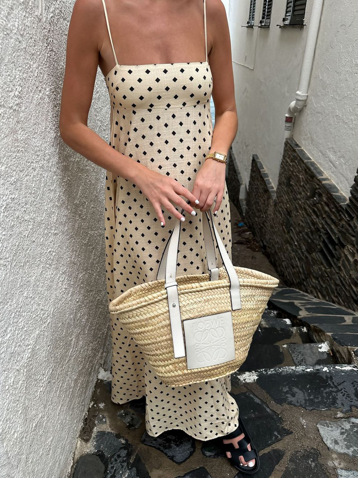 Printed Spaghetti Strap Long Dress-Massicos