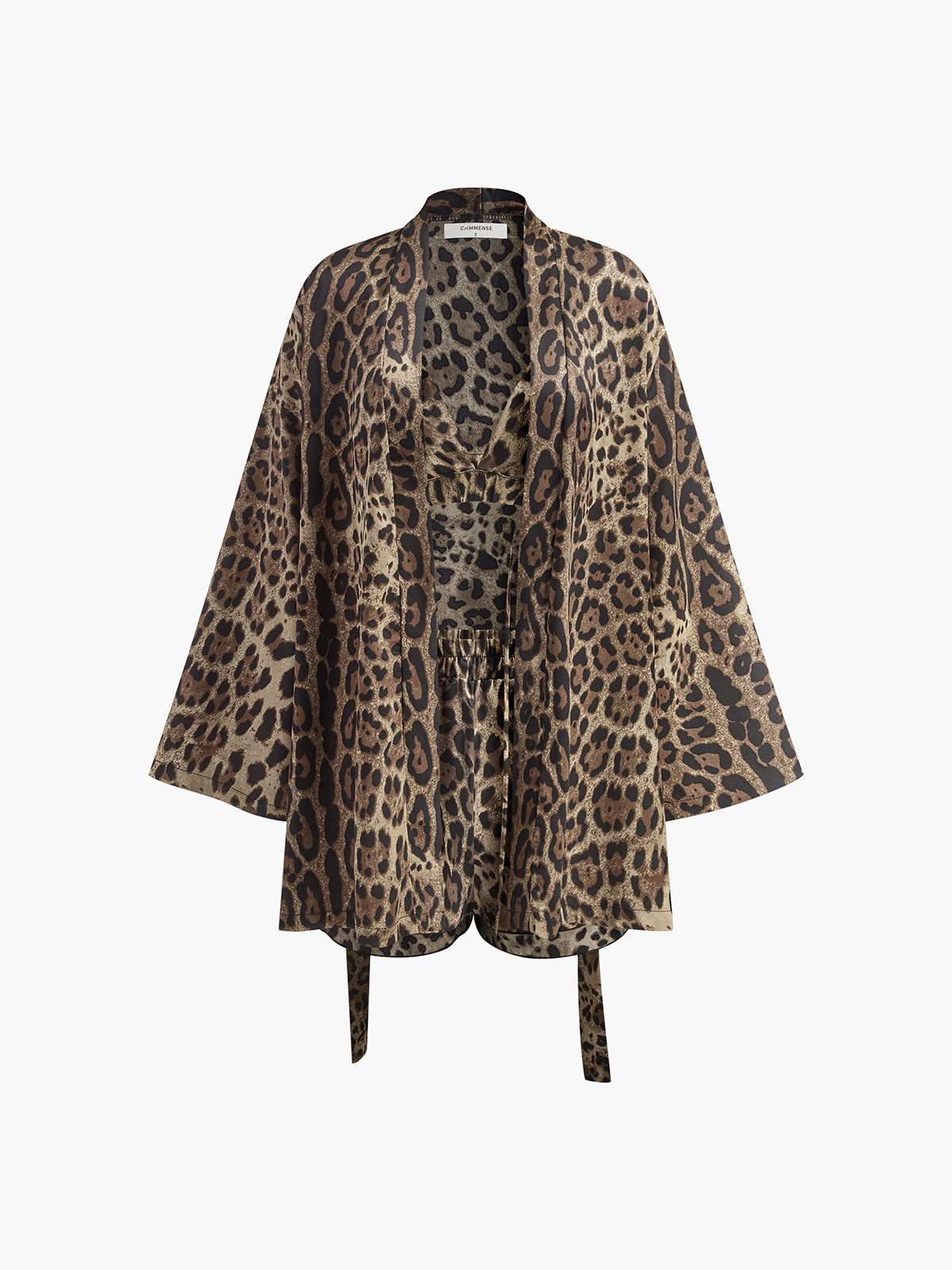 Leopard Print Three Piece Shorts Set-ROVOLE