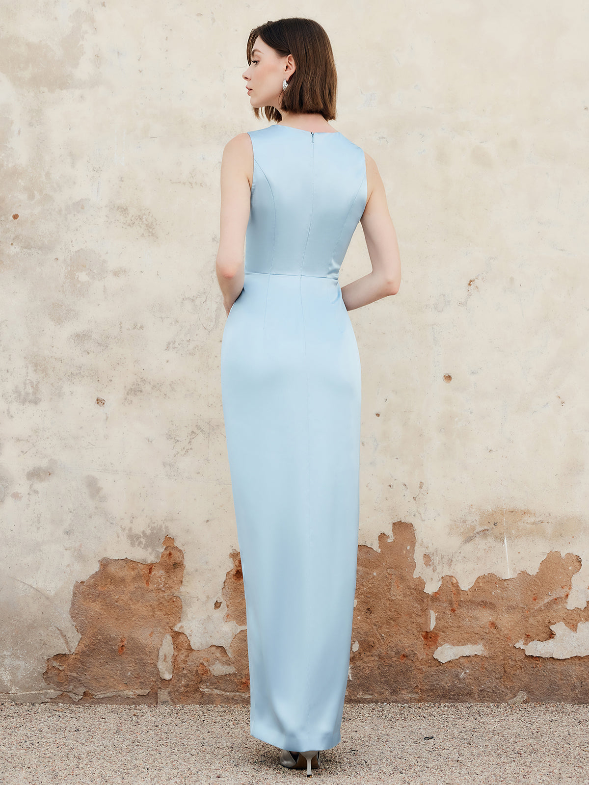 Lettuce Trim Split Tank Long Dress-Massicos
