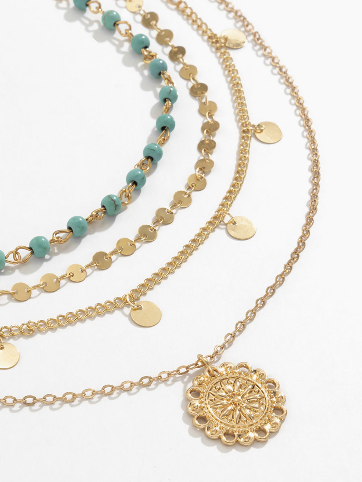 Turquoise Multi-Layered Necklace-Massicos