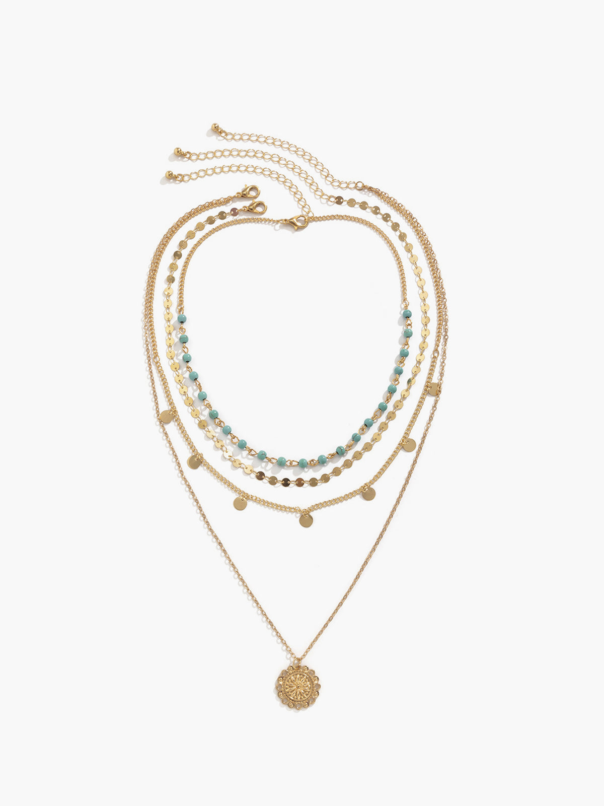 Turquoise Multi-Layered Necklace-Massicos