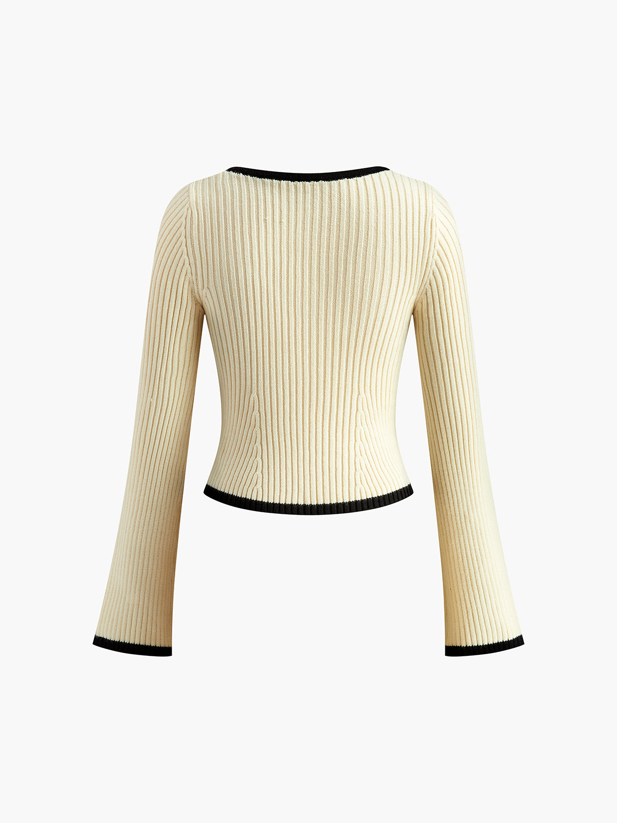 Contrast Trim Ribbed Sweater-Massicos