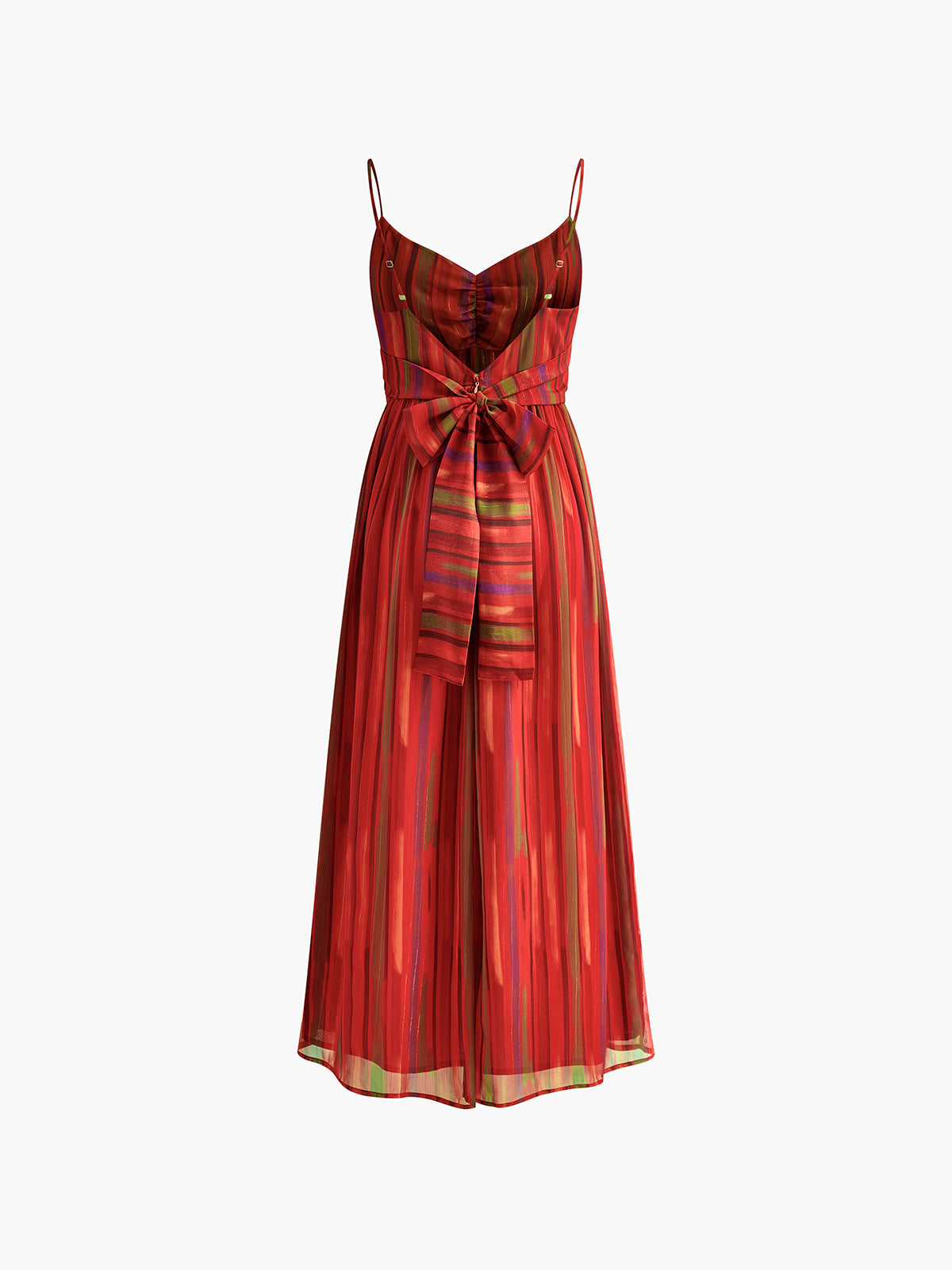 Print Backless Cami Midi Dress-Massicos