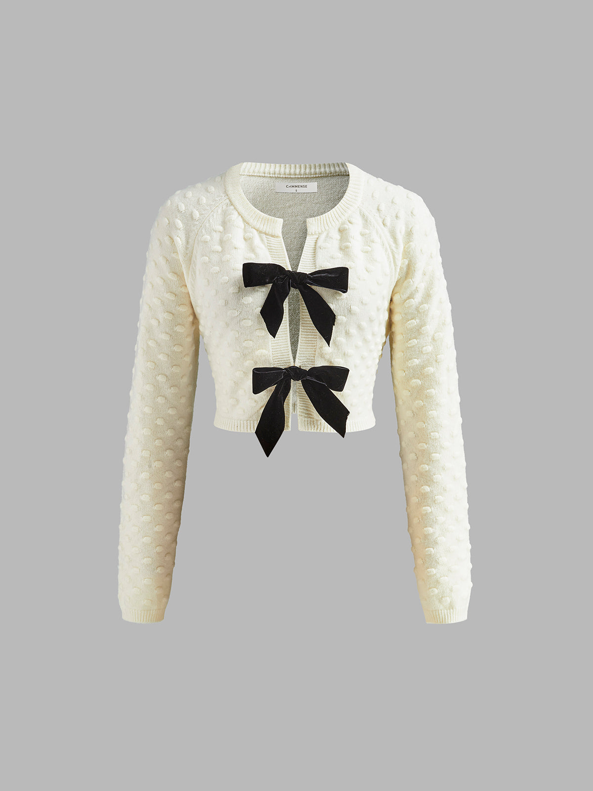Bow Knotted Cozy Crop Knit Top-Massicos