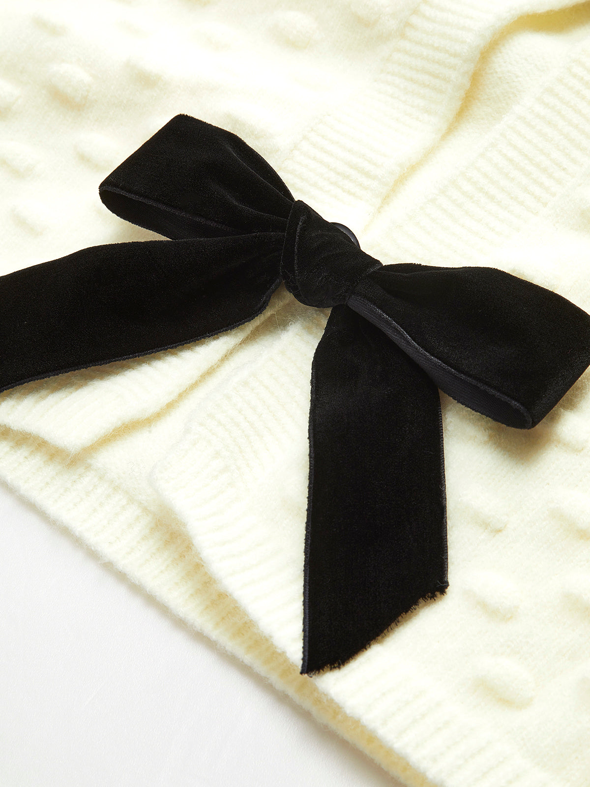 Bow Knotted Cozy Crop Knit Top-Massicos