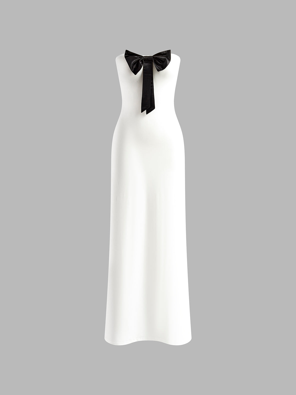 Bow Front Strapless Split Long Dress-Massicos