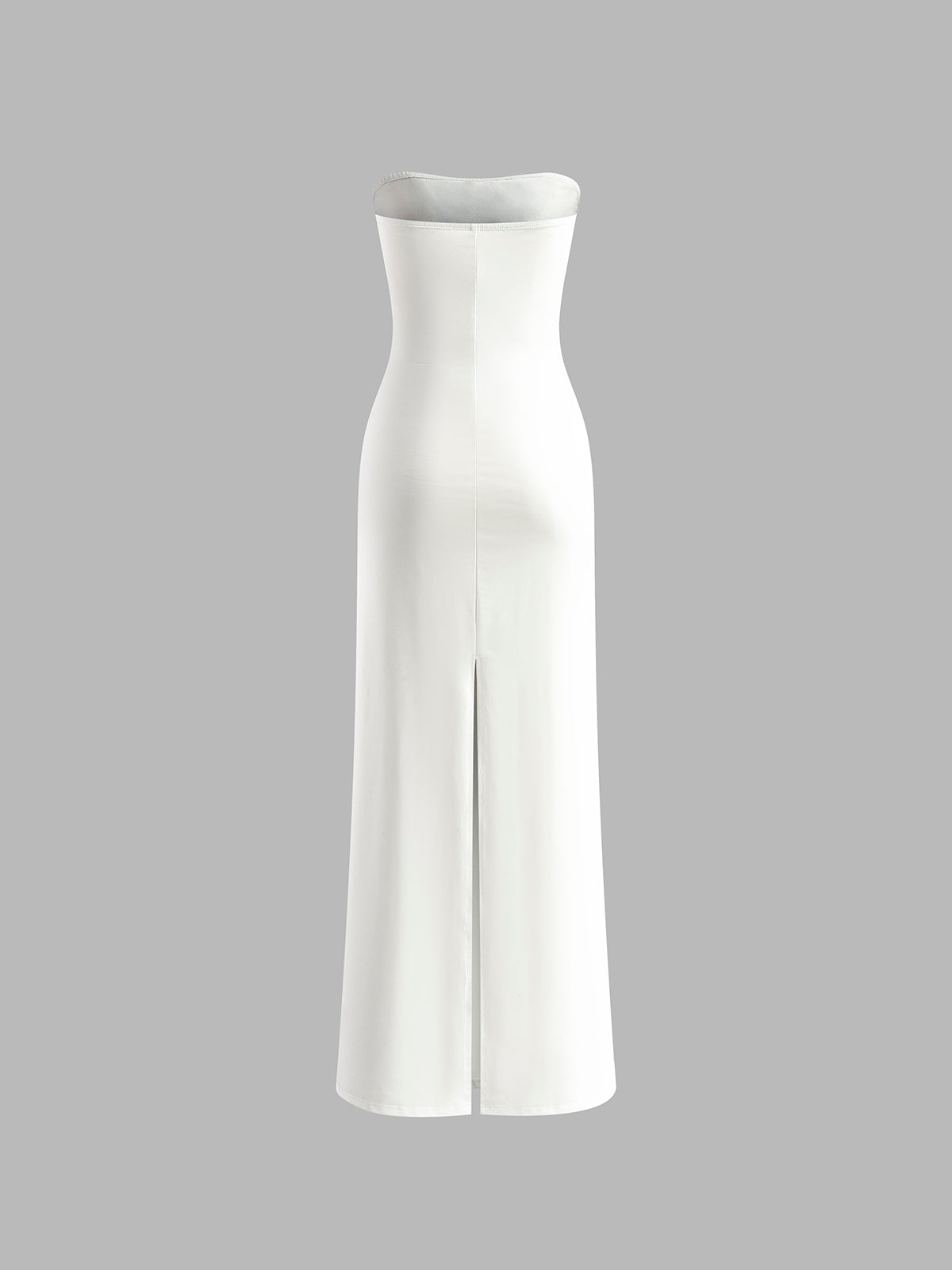 Bow Front Strapless Split Long Dress-Massicos