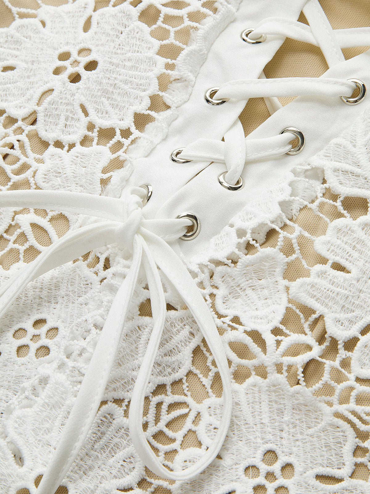Semi-Sheer Double Layer Lace Cami Dress-Massicos