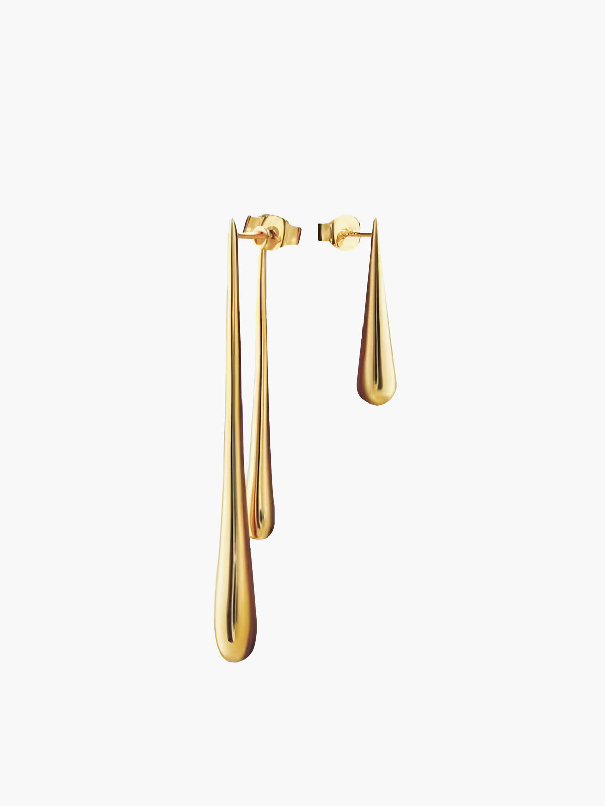 Asymmetrical Golden Water Drop Earrings-Massicos