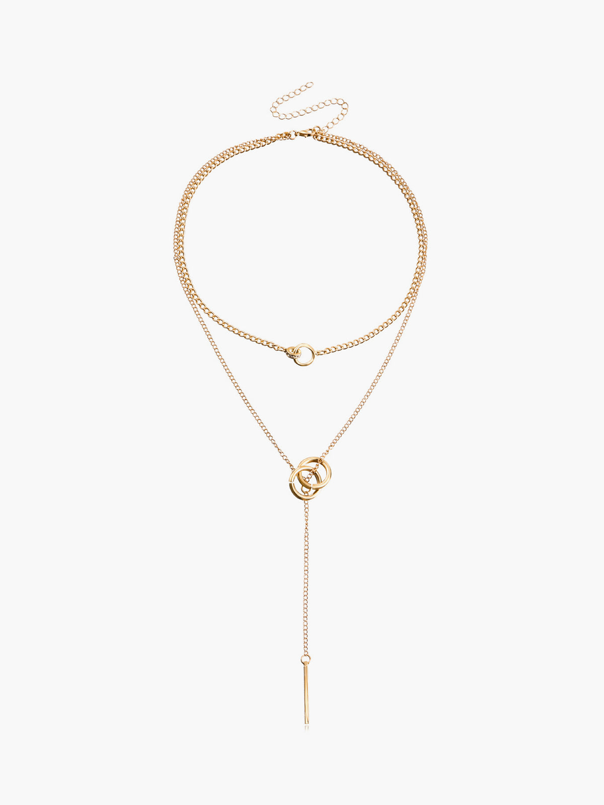 Double Circle Tassel Necklace-Massicos