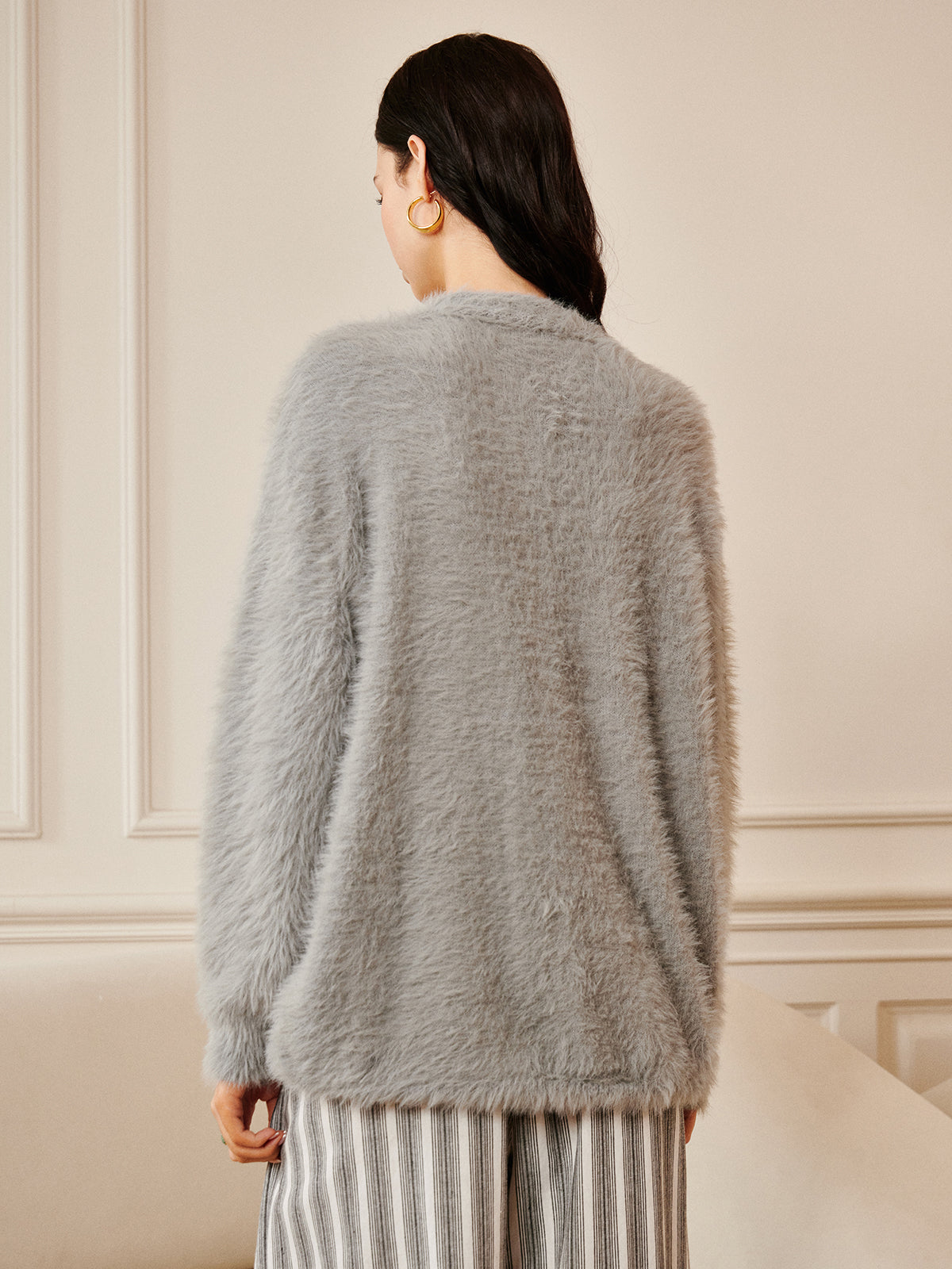 Oversize Furry Cardigan-Massicos