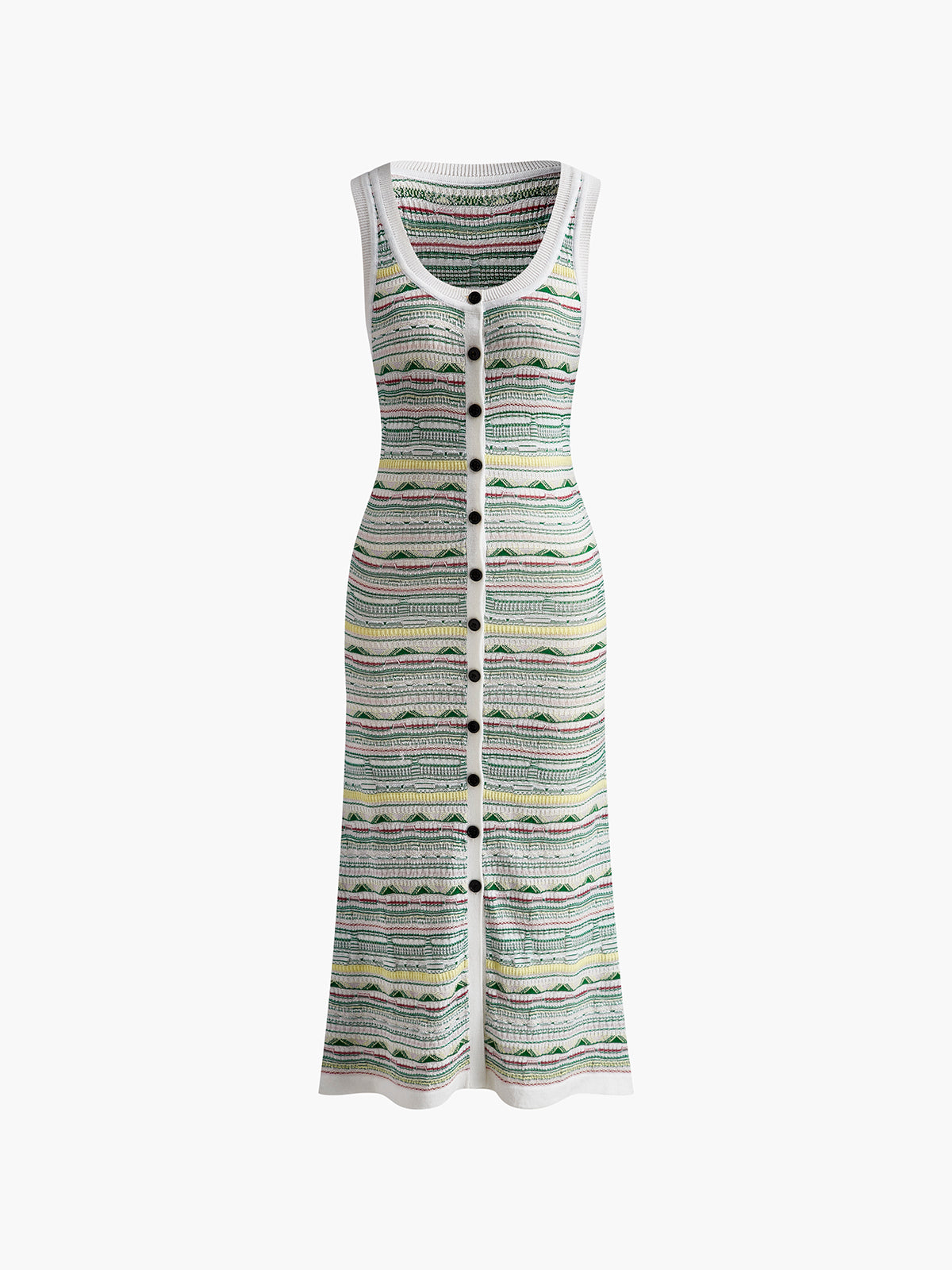 Colorful Striped Breasted Knit Cardigan-Massicos