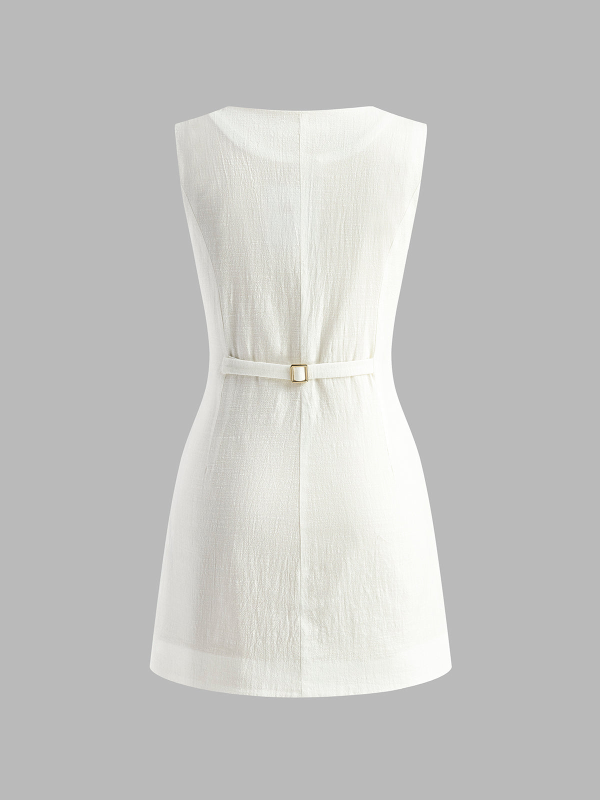 Cotton Button-Front Short Dress-Massicos