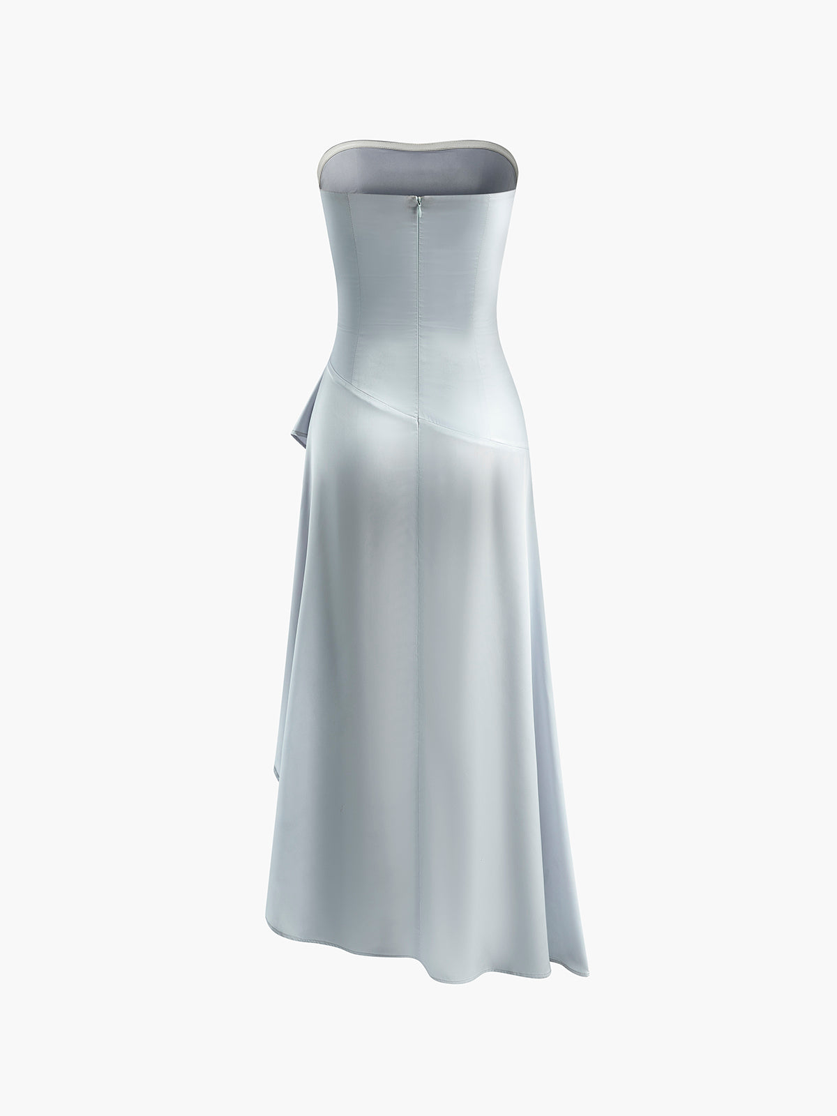 Asymmetrical Ruffle Strapless Dress-Massicos