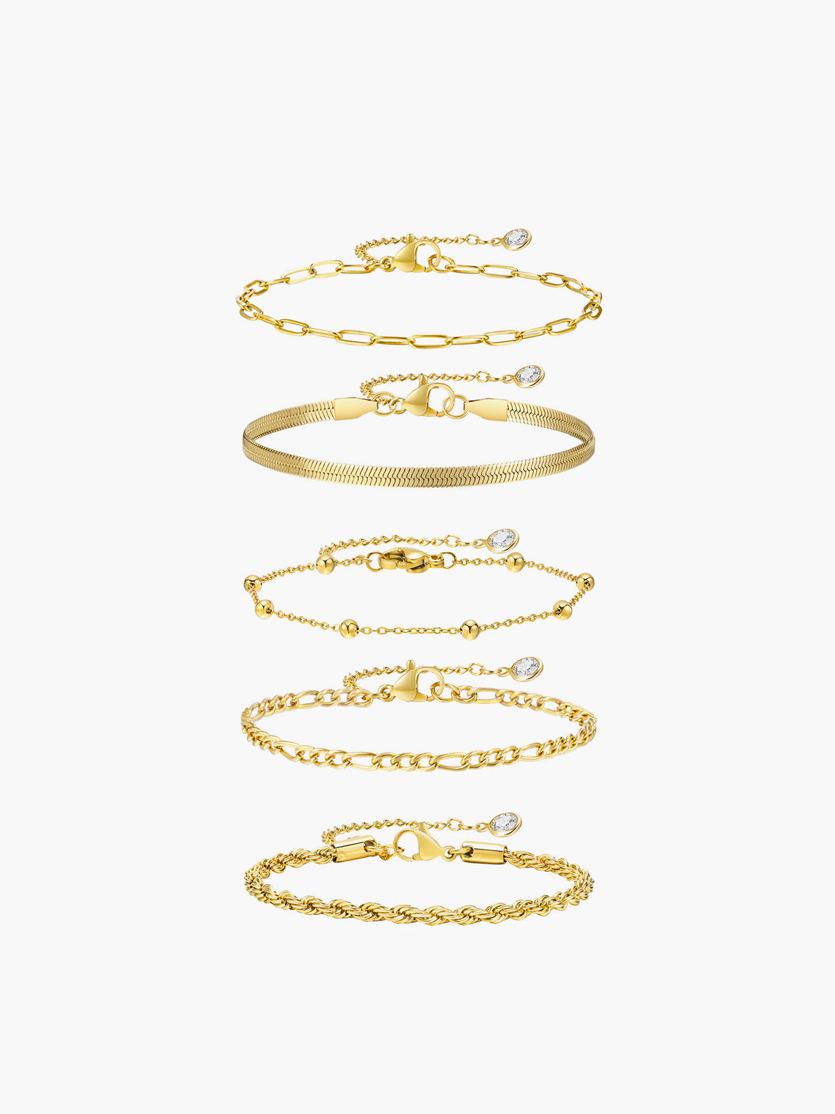 5pcs Geometric Golden Chain Bracelet-Massicos