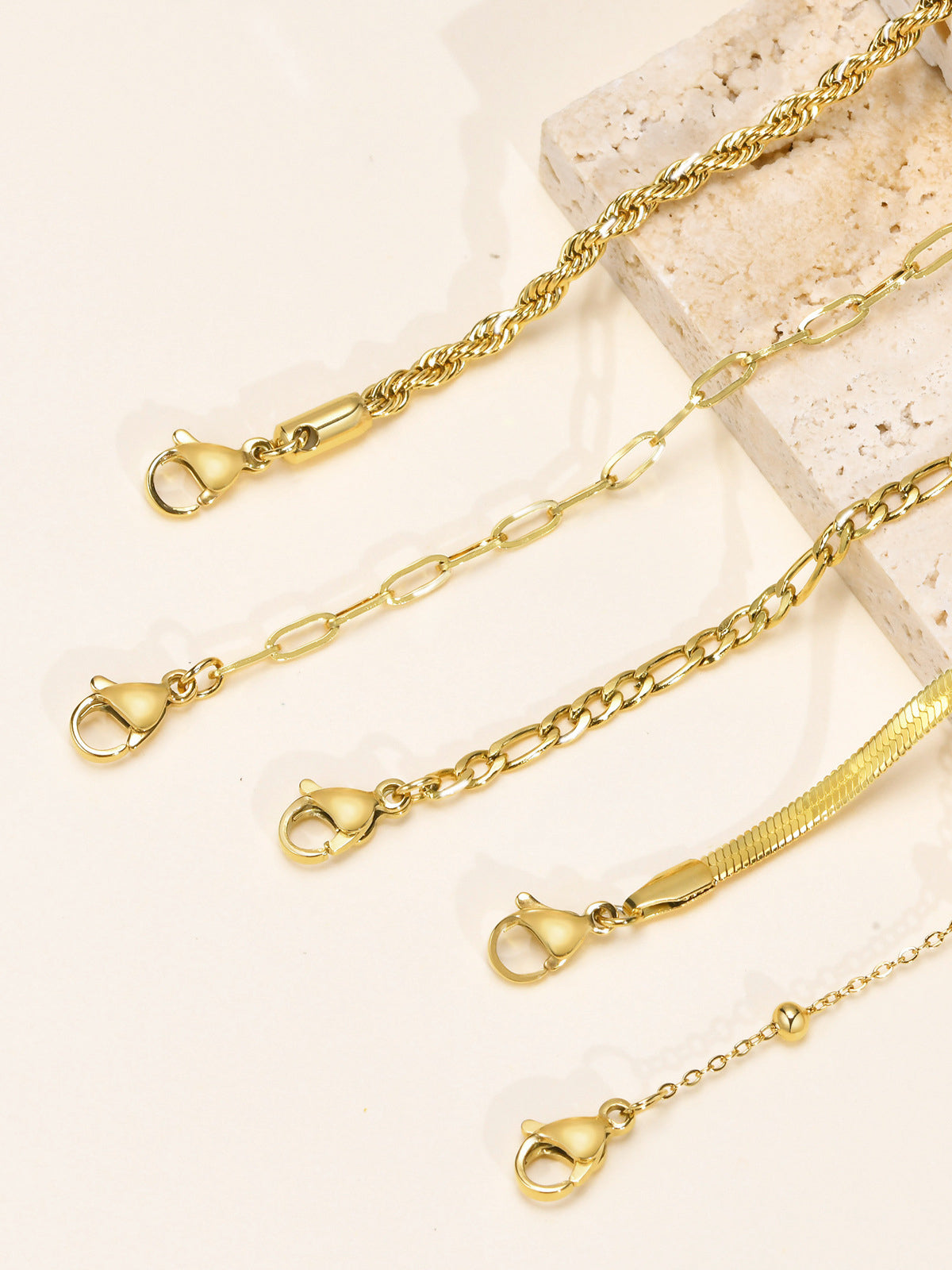 5pcs Geometric Golden Chain Bracelet-Massicos