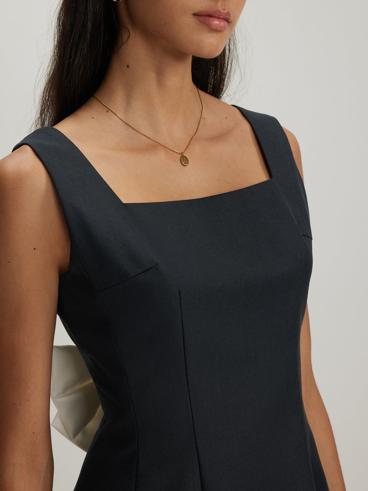 Bow Backless Tank Dress-Massicos
