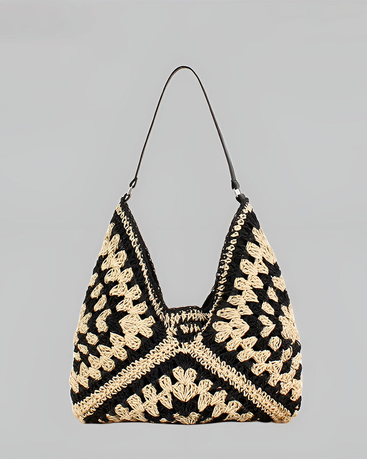 Vintage Crochet Macrame Shoulder Bag-Massicos