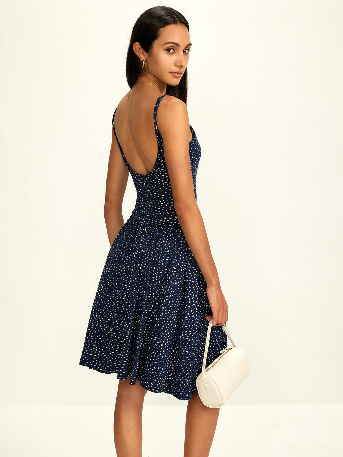 Pure Cotton Printed Breasted Dress-Massicos