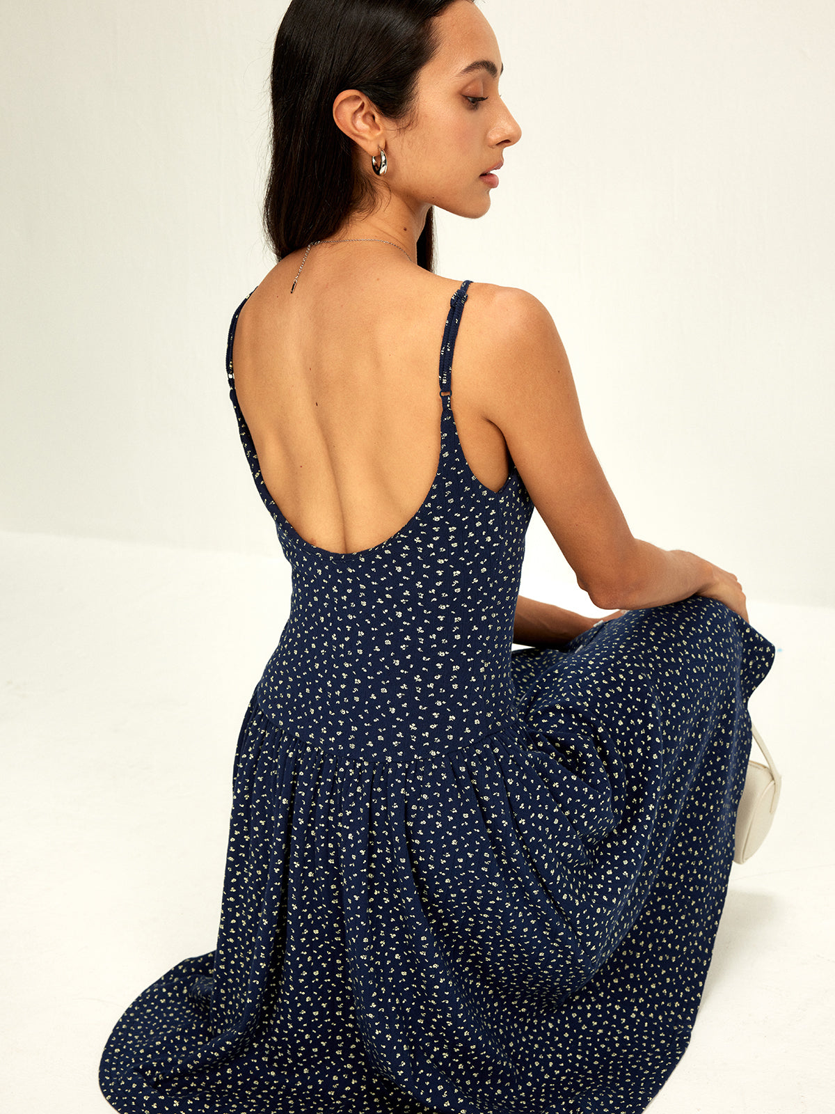 Pure Cotton Printed Breasted Dress-Massicos