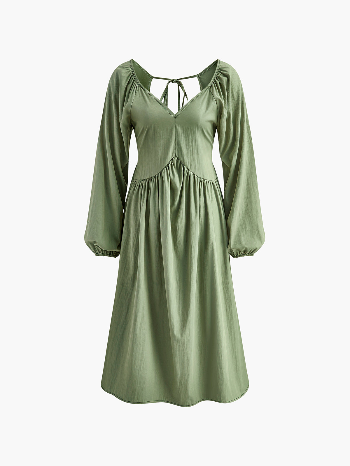 Loose Pleated Tie Back Dress-Massicos