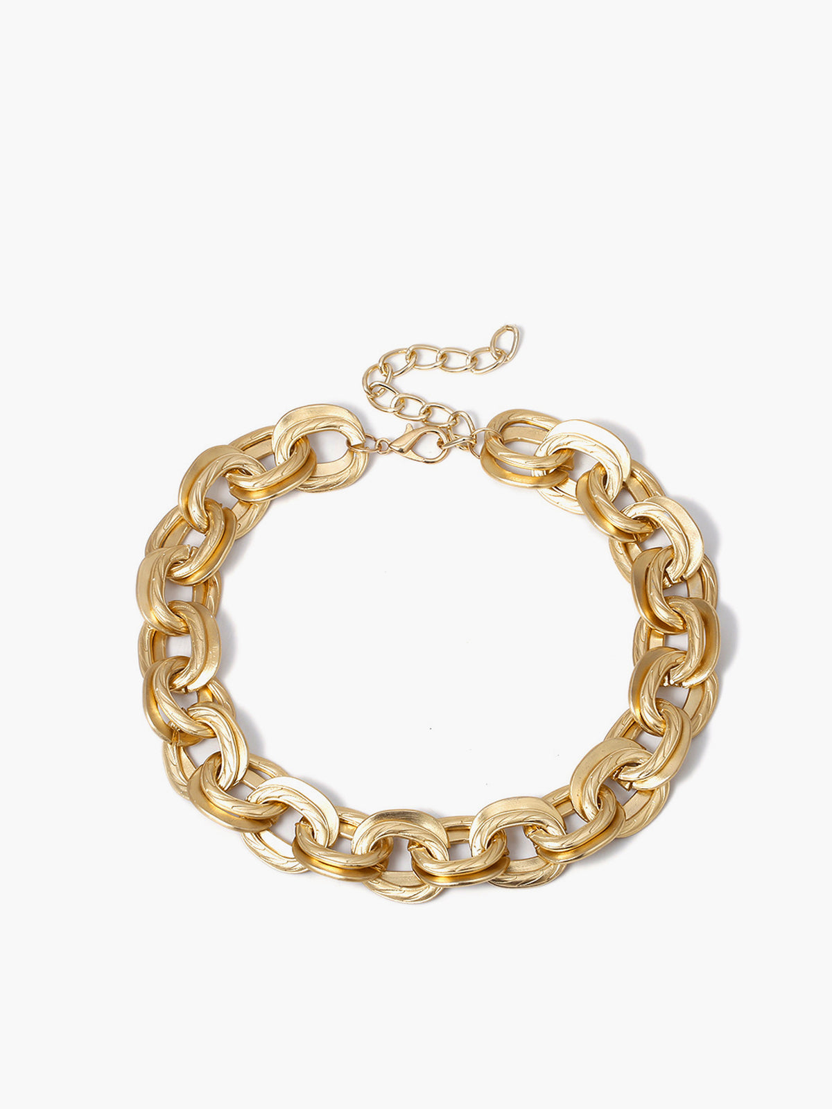Thick Golden Link Necklace-Massicos