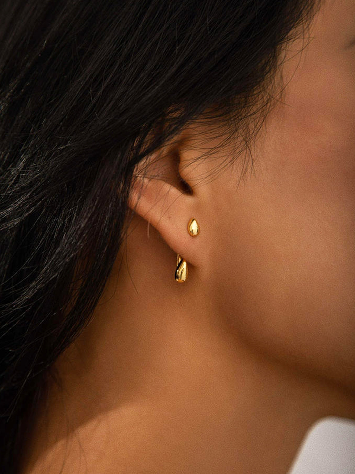 Double Water Drop Stud Earrings-Massicos