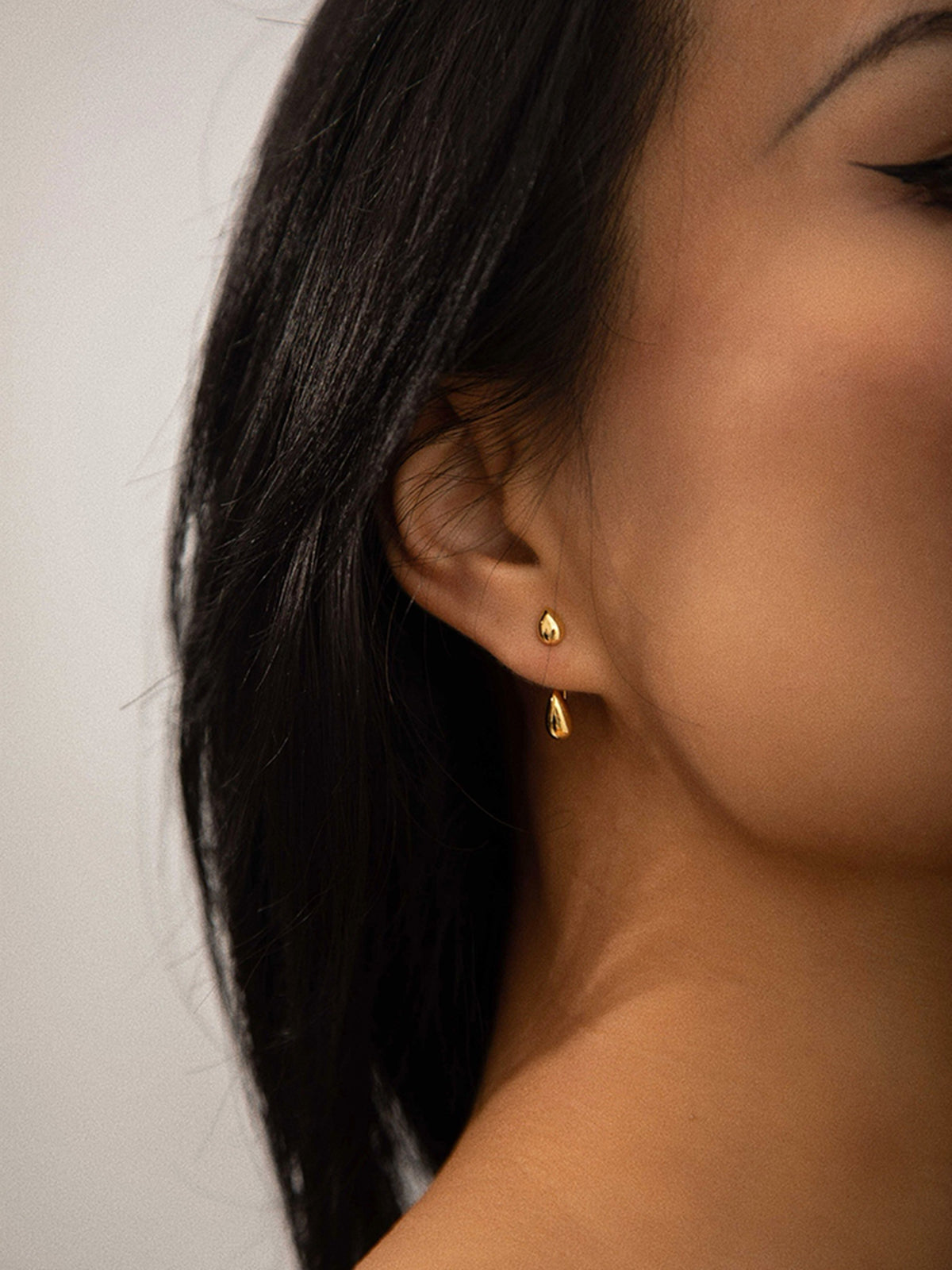 Double Water Drop Stud Earrings-Massicos