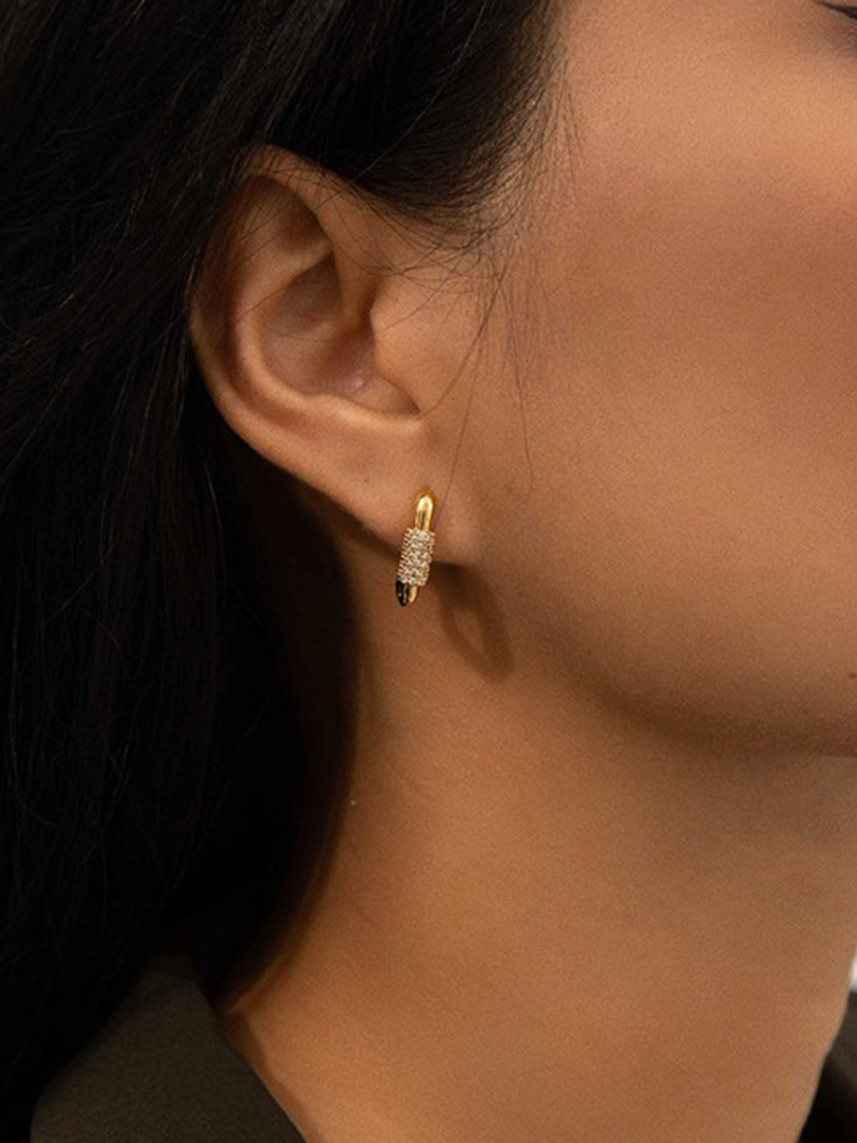 Square Chubby Diamond Earrings-Massicos