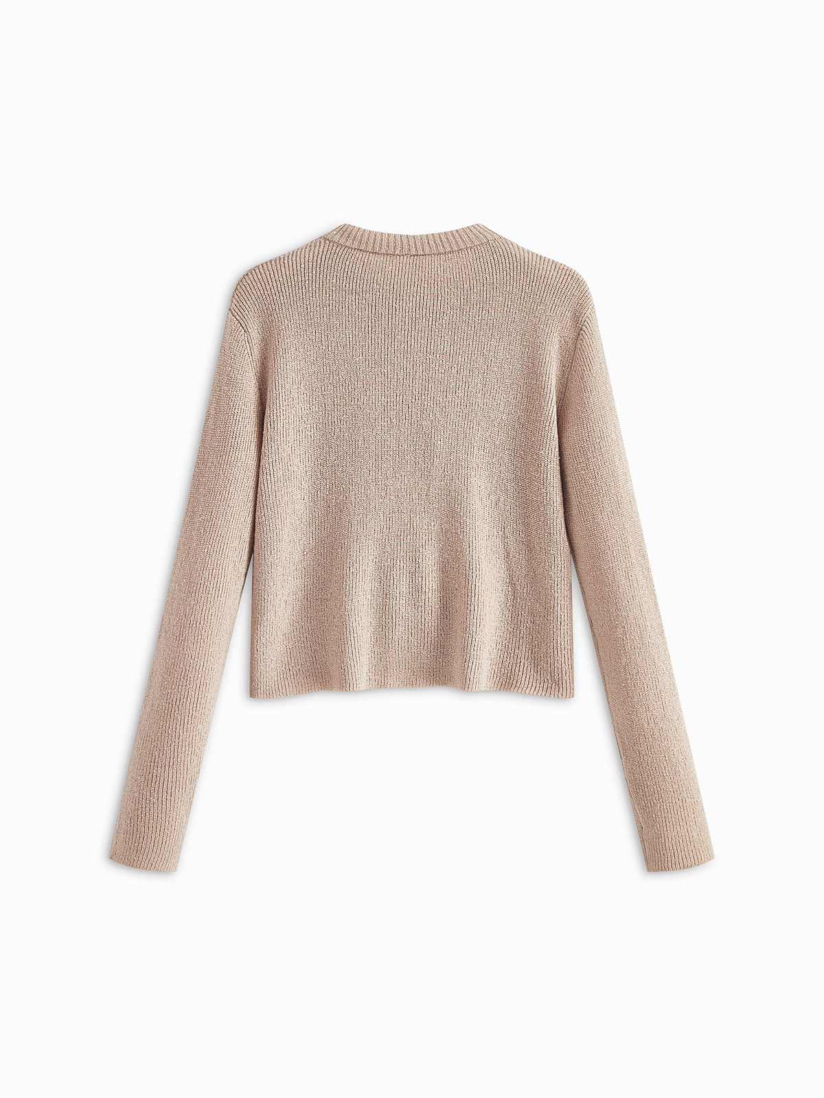 Plain Ribbed Bow Knotted Cardigan-Massicos