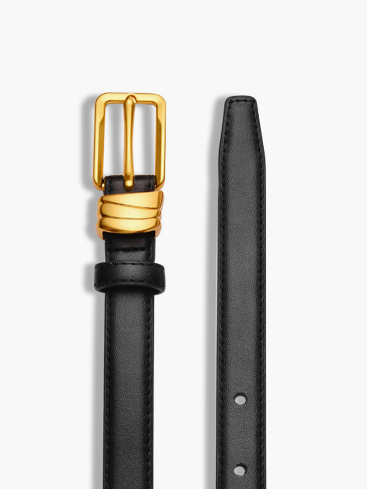 Slim Golden Pin Buckle Belt-Massicos