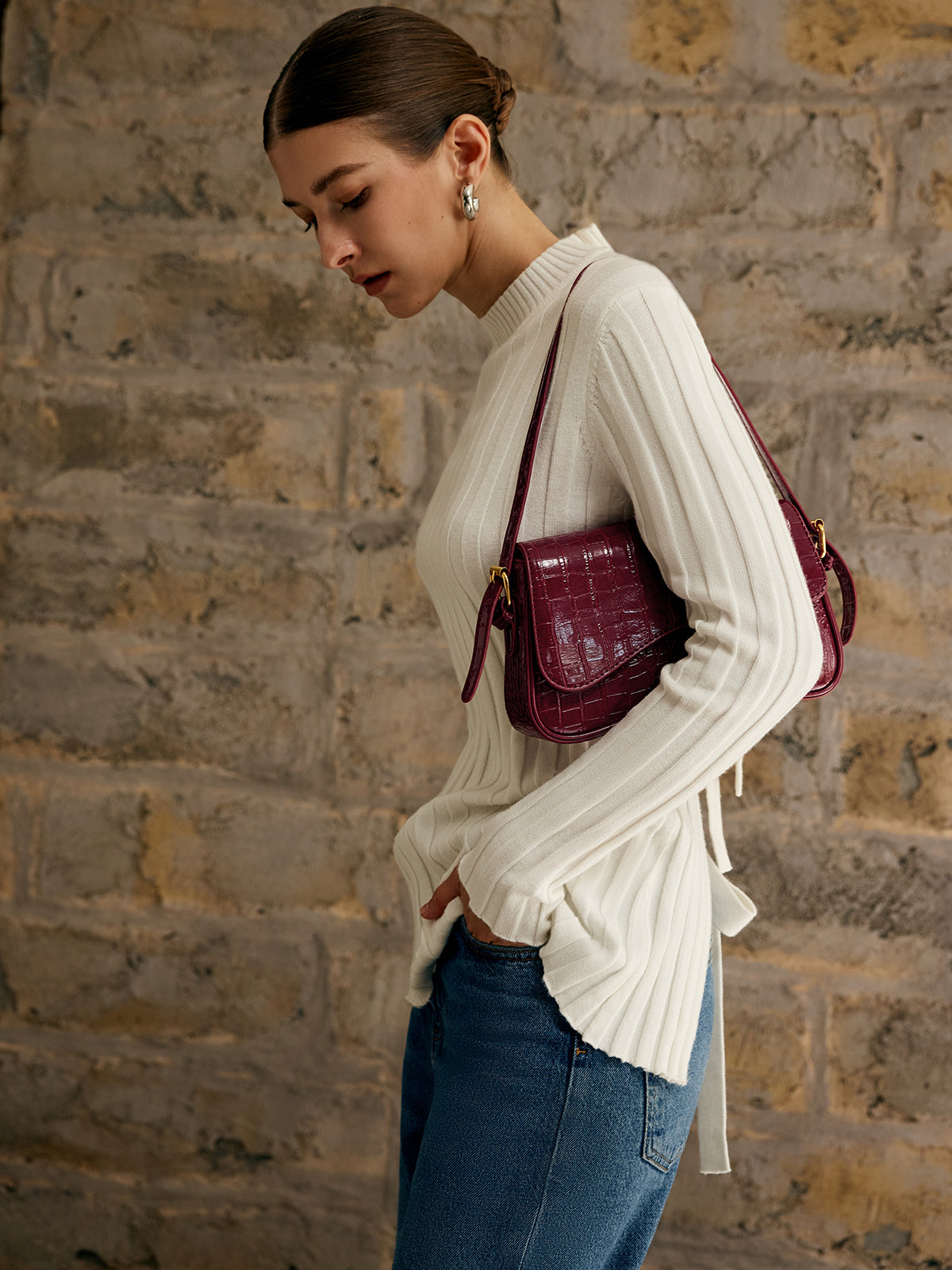 Tie Open Back Knit Top-Massicos
