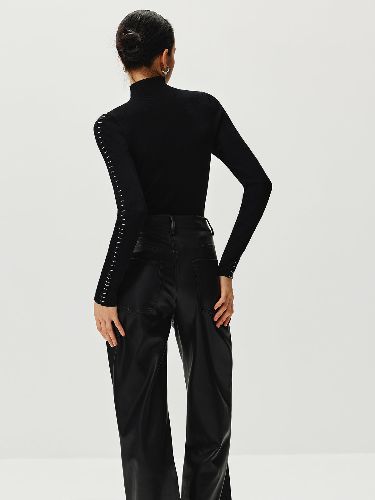 Contrast Trim Pullover Sweater-Massicos