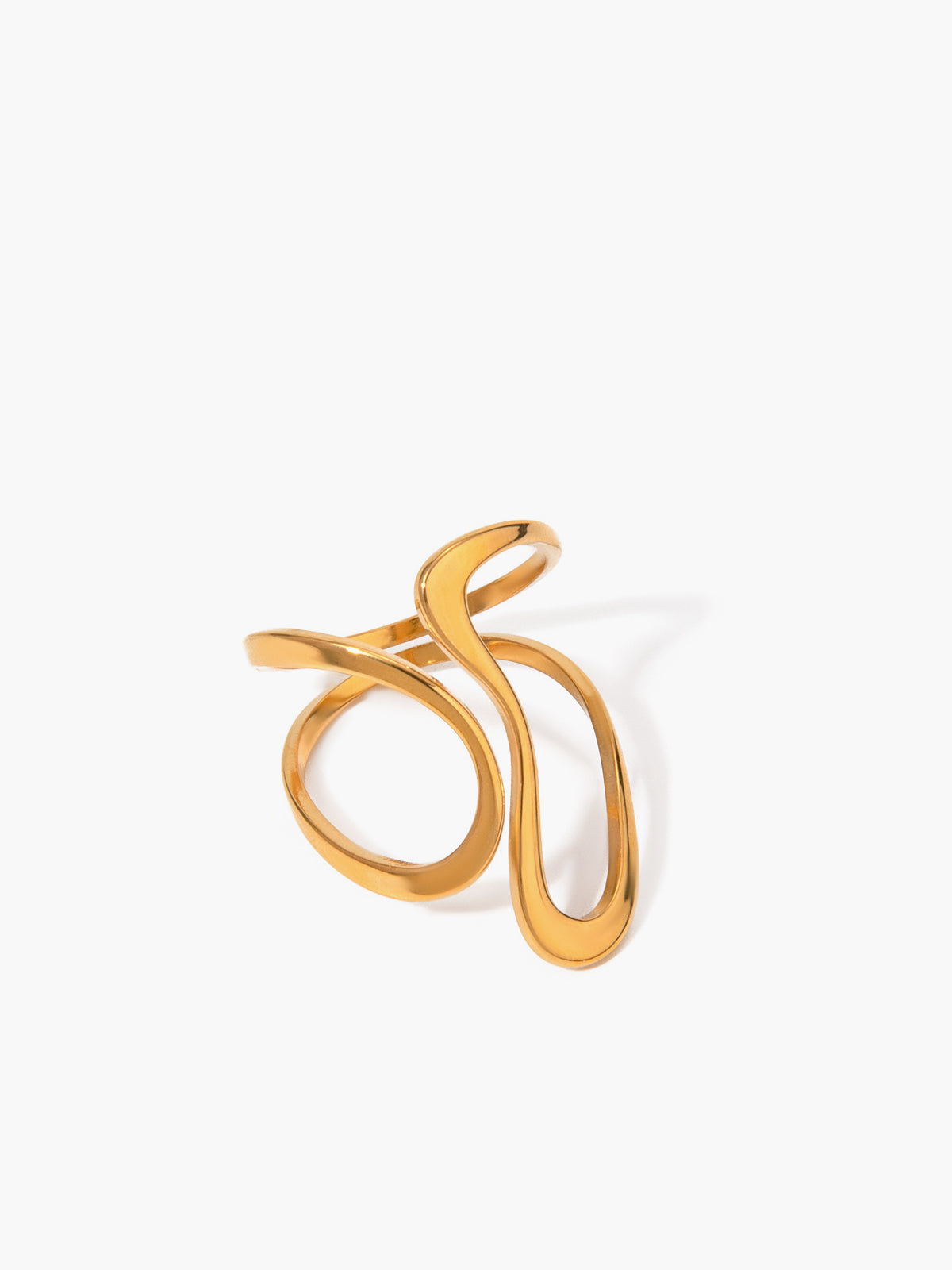1pc Irregular Golden Whirl Open Ring-Massicos