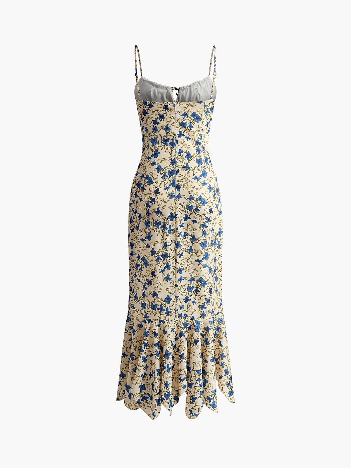 Floral Print Knotted Irregular Hem Long Dress-Massicos