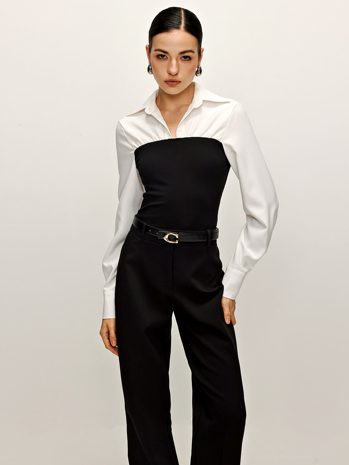 Two Tone Panel Polo Shirt-Massicos