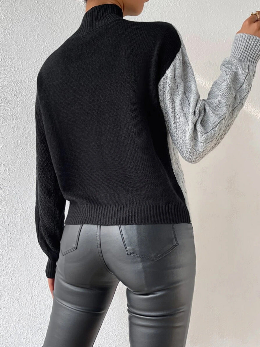Fashion Color Block Pullover Sweater-ROVOLE