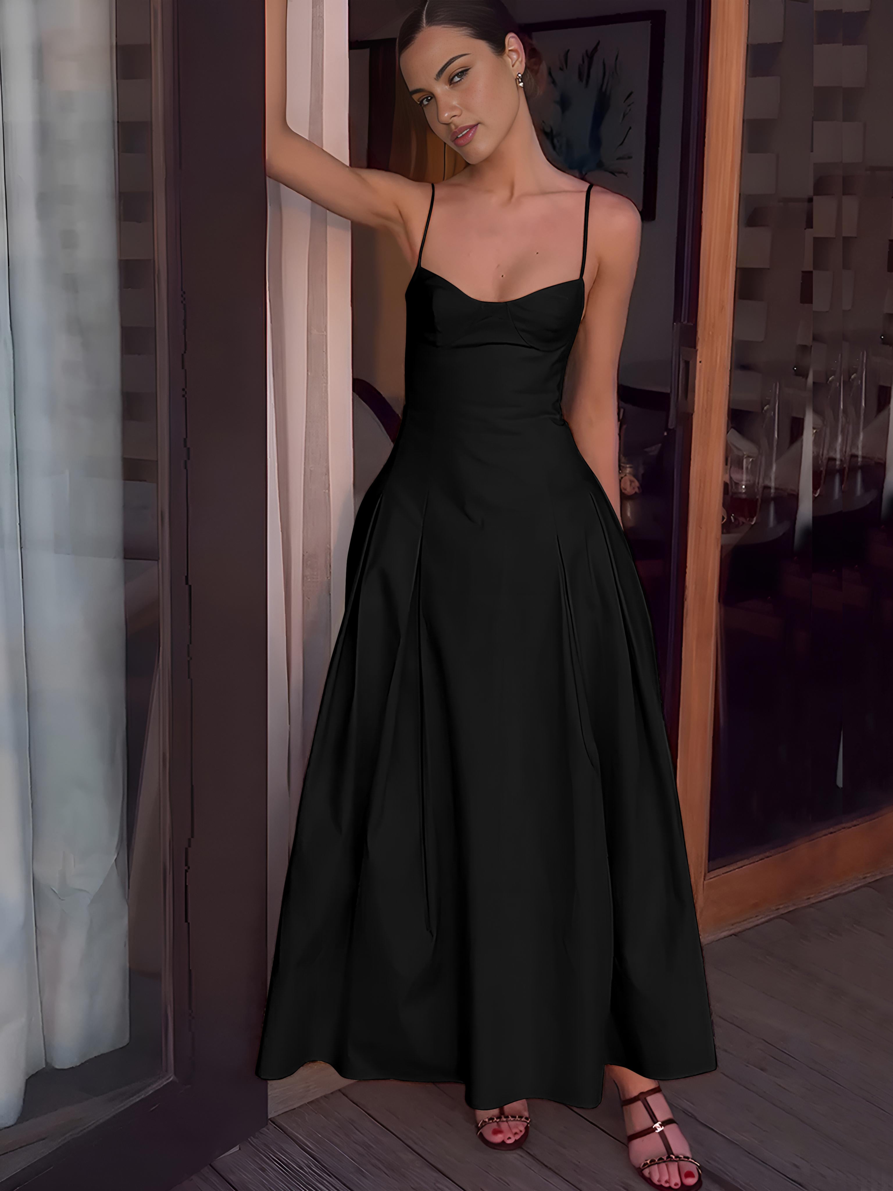 Pleated Cami Long Dress-Massicos