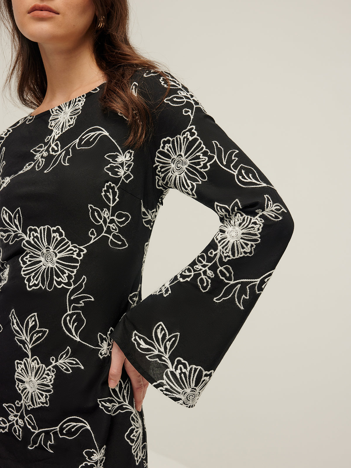 Vintage Pure Cotton Jacquard Dress-Massicos