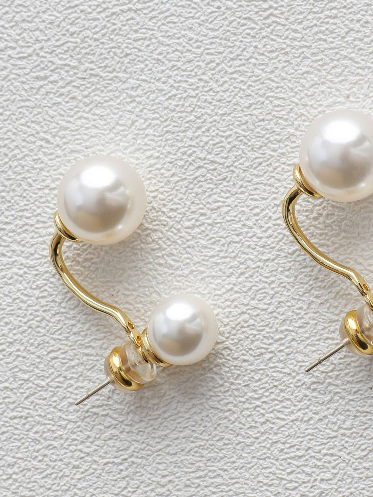 Elegant Double Pearl Stud Earrings-Massicos