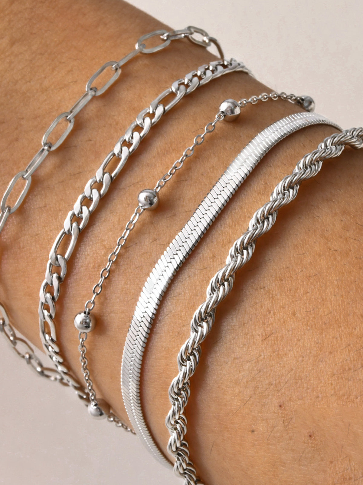 5pcs Geometric Golden Chain Bracelet-Massicos