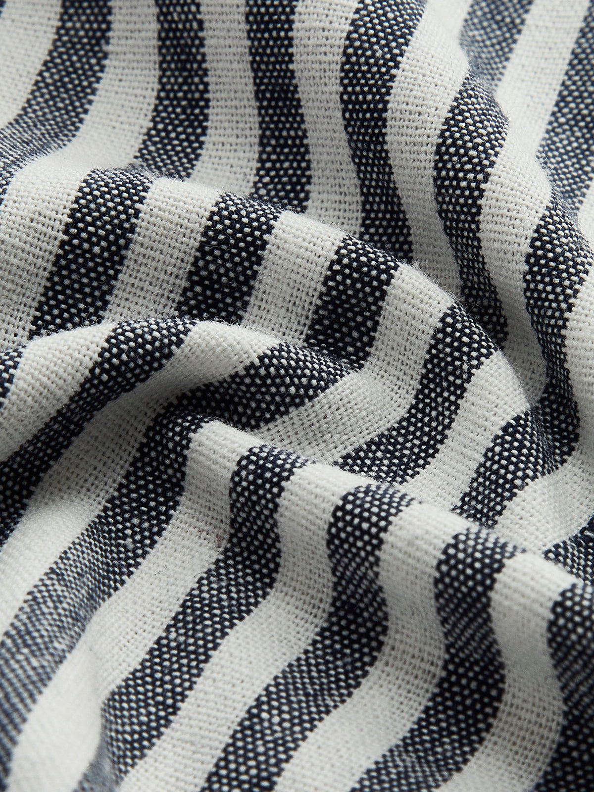 Cotton & Linen Pinstripe Loose Shirt-Massicos