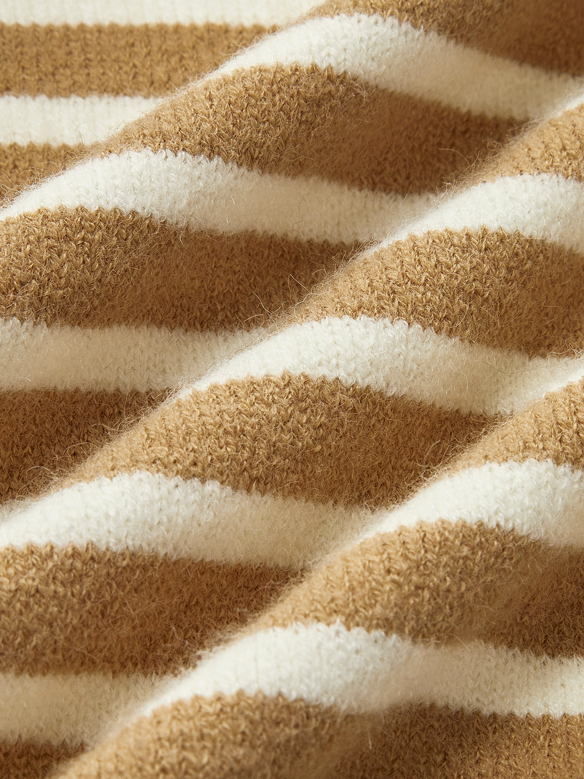 Round Neck Striped Cardigan-Massicos