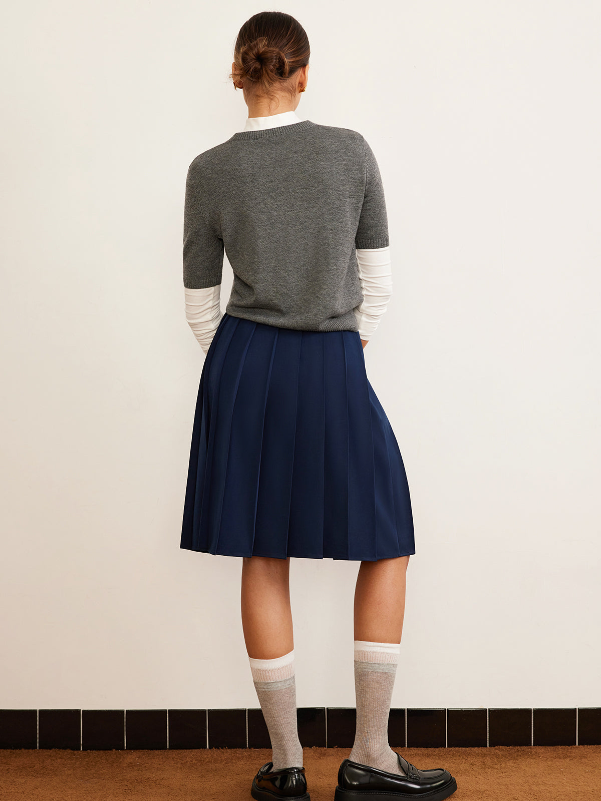 Wool-Blend Crew Neck Knit Top-Massicos