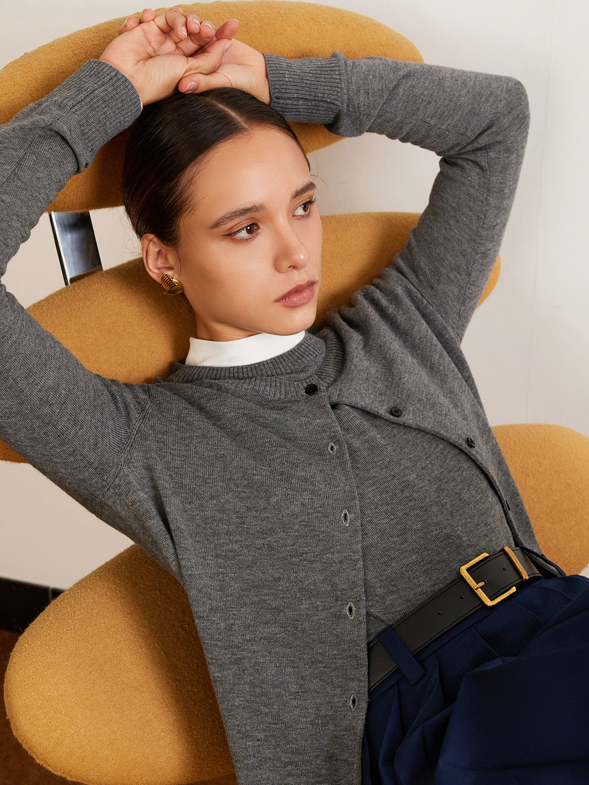 Wool-Blend Breasted Cardigan-Massicos