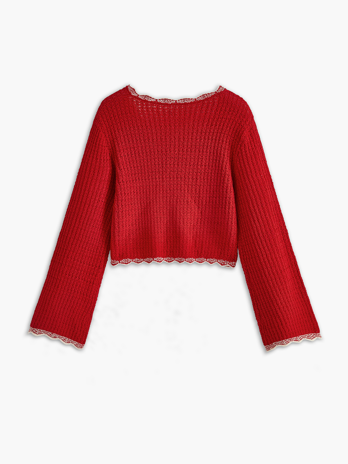 Wave Trim Breasted Cardigan-Massicos